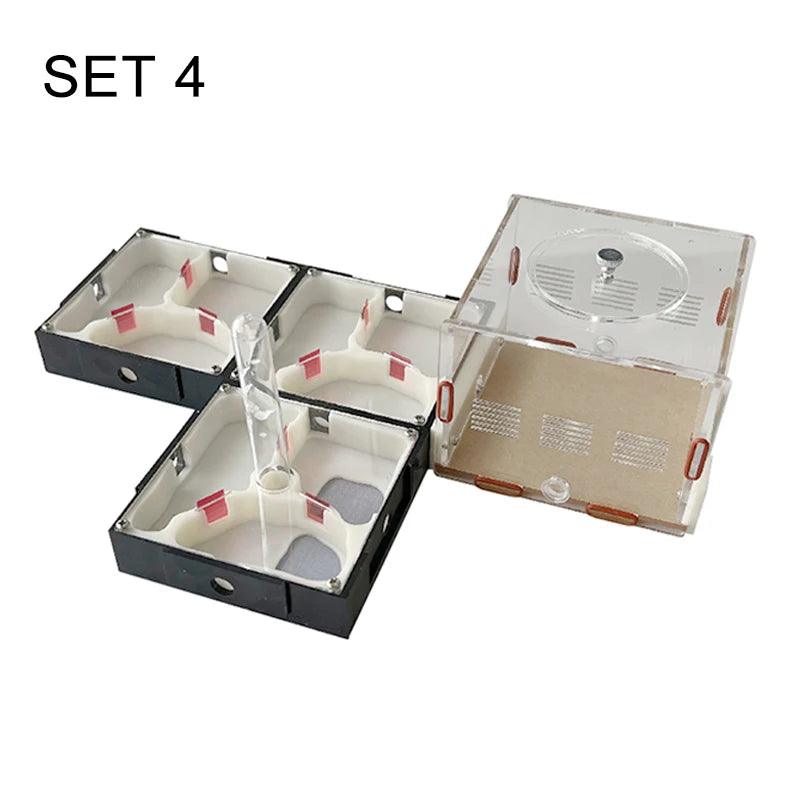 Acrylic Ant Farm Unlimited Expansion Ant Nest with Feeding Area Gypsum Ant House Pet Anthill Workshop Moisturizing Water Tower - AntDen