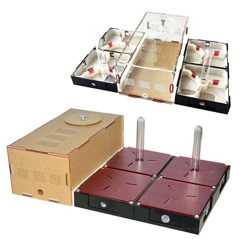 Acrylic Ant Farm Unlimited Expansion Ant Nest with Feeding Area Gypsum Ant House Pet Anthill Workshop Moisturizing Water Tower - AntDen
