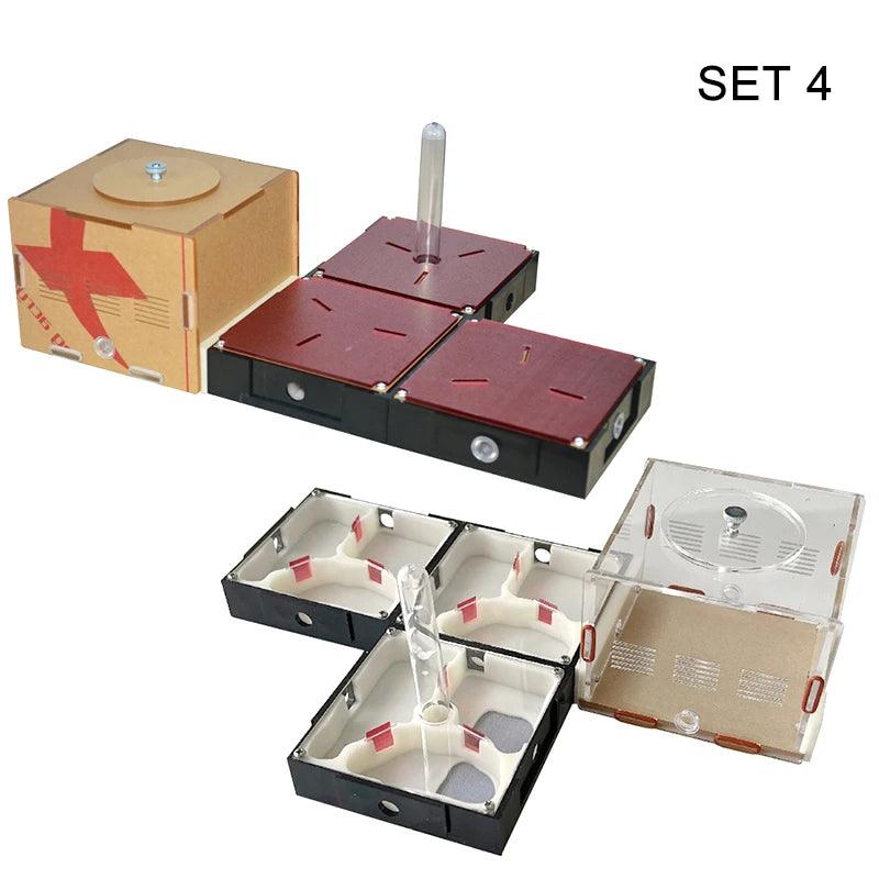 Acrylic Ant Farm Unlimited Expansion Ant Nest with Feeding Area Gypsum Ant House Pet Anthill Workshop Moisturizing Water Tower - AntDen