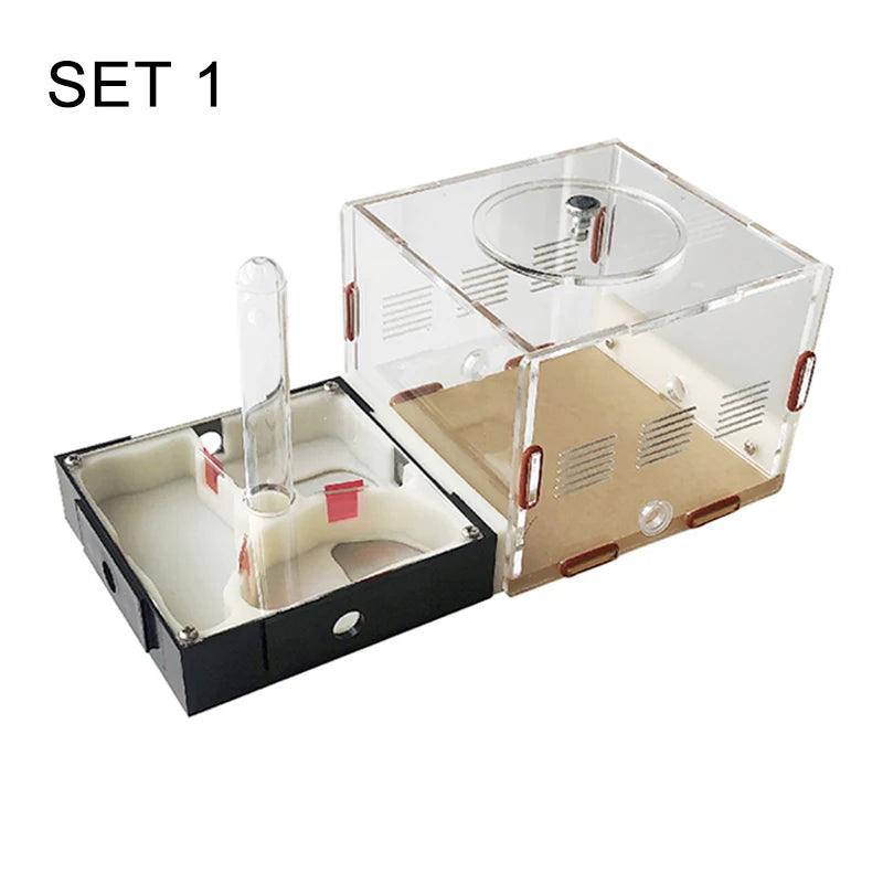 Acrylic Ant Farm Unlimited Expansion Ant Nest with Feeding Area Gypsum Ant House Pet Anthill Workshop Moisturizing Water Tower - AntDen