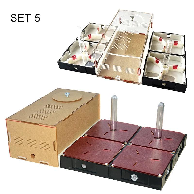 Acrylic Ant Farm Unlimited Expansion Ant Nest with Feeding Area Gypsum Ant House Pet Anthill Workshop Moisturizing Water Tower - AntDen